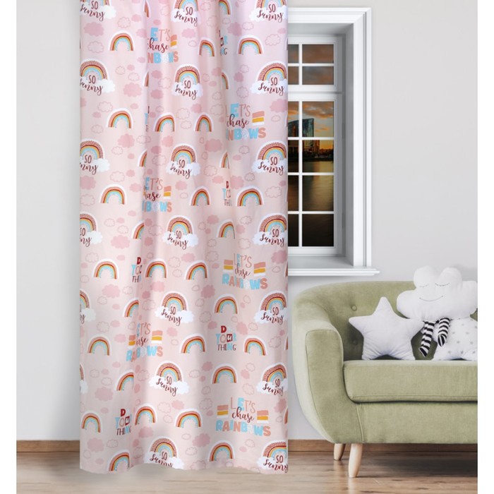 Штора "Этель" Pink Rainbow, 145*260 см, 100% хлопок